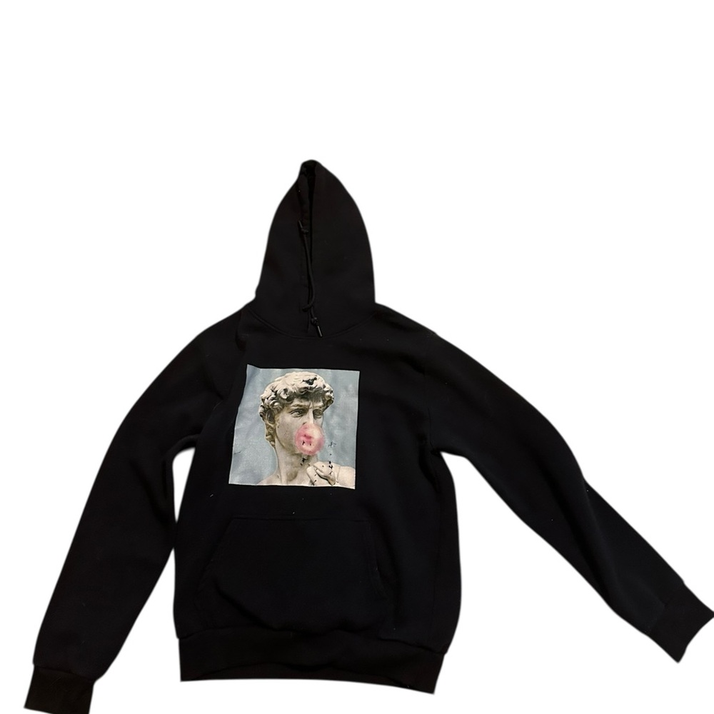 Black Graphic Hoodie Sweater